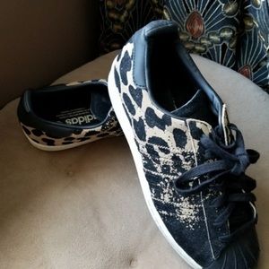 Adidas shell toe animal print